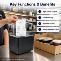 Impresora Térmica de Recibos de 80 mm, Impresora POS USB WiFi de Alta Velocidad de 200 mm/s para Restaurantes, Comida para Llevar, Cocina, Venta al por Mayor, OEM
