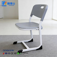 Chaise d'appartement creuse moulée par injection en forme de C, confortable pour la lecture en classe, avec service après-vente professionnel