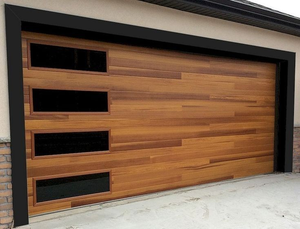 CBMMart Porte de <span class=keywords><strong>garage</strong></span> sans cadre en aluminium grain de bois électrique <span class=keywords><strong>auto</strong></span> intelligente rétroviseur en aluminium Portes de <span class=keywords><strong>garage</strong></span> sectionnelles en verre - Product Image 4