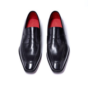 Mocasines Negros Clásicos - Zapatos de Hombre Hechos a Mano, Cómodos y Duraderos, con Aumento de Altura, para Otoño, Casuales de Negocios, con Parte Superior de Cuero Vacuno - Product Image 1