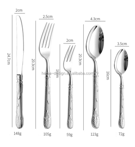Vendita calda stile minimalista argento acciaio inossidabile posate posate per cena tra cui forchetta coltello utensile regalo - Product Image 6