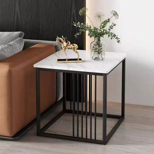 Mesa de Centro Mibo con Tapa de Piedra y Estructura Metálica, Moderna, para Sala de Estar u Oficina - Product Image 3