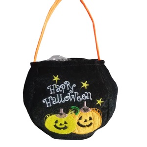 Bolsa de dulces bordada de mano para decoraciones de festivales infantiles de Halloween con linterna de calabaza fantasma accesorio de truco o trato - Product Image 3
