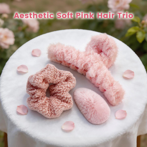 Set de Bandeaux de Spa <span class=keywords><strong>à</strong></span> Lien Rose, Peluche Douce, pour Maquillage, Cadeau pour Filles - Product Image 2