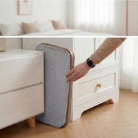 Panier à linge moderne en bambou avec couvercle intérieur amovible et lavable, design pliable, 35L+, rangement de vêtements respectueux de l'environnement