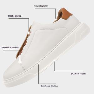 <span class=keywords><strong>Chaussures</strong></span> d'automne pour hommes en cuir véritable R3365, <span class=keywords><strong>chaussures</strong></span> décontractées à enfiler, <span class=keywords><strong>chaussures</strong></span> de ville en cuir de vachette de première qualité, semelle épaisse blanche - Product Image 4