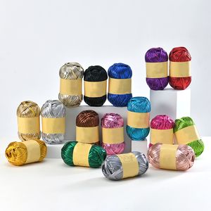 Sac tissé multicolore, fil à tricoter en laine, fil à tricoter métallique pour crochet - Product Image 3