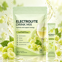 WELLBODY Mélange de poudre pour boisson électrolytique saveur vin blanc sans alcool Hydratation et énergie quotidiennes 0 sucre 10 calories 30 sachets