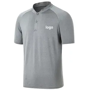 Men Henley shirt Quick Dry Blade Collar Breathable golf tennis Casual Daily raglan sleeve Collarless polo T-Shirts