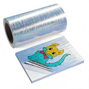 Inkjet PET Label Printing Platinum Brushed Silver Pet Label Sticker Suppliers PET Sticker Roll for Printable - Product Image 3