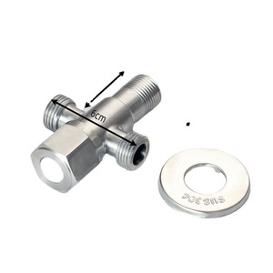 Válvula angular de acero inoxidable Crane Crown DN15 con rosca macho de 18 mm y doble salida para calentador de agua - Product Image 5