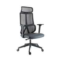 Chaise de bureau ergonomique moderne à dossier haut en maille, pivotante, réglable, avec appui-tête, structure en plastique DEYI 2507