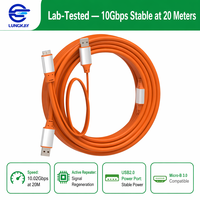 Cable Activo LUNGKAY USB 3.2 Gen 2 a Micro-B de 10 Gbps y 20 M con Repetidor de Señal y Puerto de Alimentación USB 2.0 para Disco Duro Externo SSD OEM