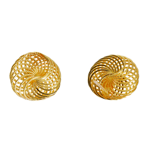 Boucles <span class=keywords><strong>d</strong></span>'oreilles clous romantiques <span class=keywords><strong>en</strong></span> cuivre et résine dorée, <span class=keywords><strong>forme</strong></span> <span class=keywords><strong>nid</strong></span> <span class=keywords><strong>d</strong></span>'<span class=keywords><strong>oiseau</strong></span> ajouré, style antique français, pour mariage féminin - Product Image 1