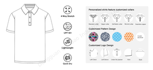 Camisetas de Polo de Golf Personalizadas de Alto Rendimiento, Diseño Suave, Elásticas en 4 Direcciones, Sublimadas con Estampado Completo, de Poliéster y Spandex, con Logotipo Bordado - Product Image 3