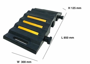مطب سرعة مطاطي 10-15 ميل في الساعة، ارتفاع 125 ملم، مضاد للضغط، أصفر+أسود، محمول-تركيب ثابت، خرساني - Product Image 5