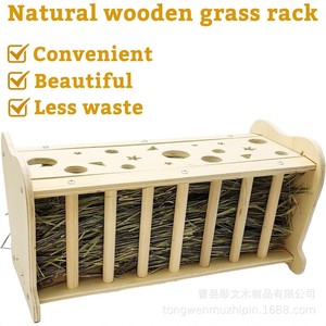 Mangeoire à foin en bois pour lapins, design anti-gaspillage, creuse, pour l'alimentation des lapins - Product Image 5