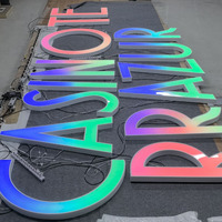 Letrero Fluorescente RGB Dinámico a Prueba de Agua, Directo de Fábrica, Cambio de Color, Alto Brillo, Libre de Mantenimiento, Direccionable, de Aluminio, para Interiores
