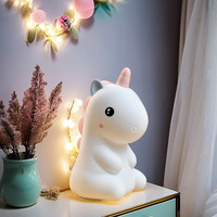 Veilleuse LED en silicone miniature colorée pour chambre d'enfant, avec contrôle tactile, intensité réglable et rechargeable