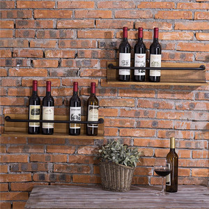 Wall Mounted Solid Wood Floating <b>Shelf</b> With Wrought Iron <b>Bar</b> Kitchen Storage Rack Rectangle Customizable Color And Size - Product Image 5