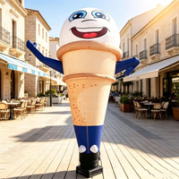 Danseur gonflable en forme de crème glacée, publicité gonflable personnalisée pour la promotion en extérieur des magasins