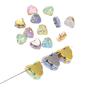 Accesorio para el cabello de cristal con forma de corazón y base puntiaguda, cosido a mano, con proteína de corazón y color moca, para bricolaje. - Product Image 5