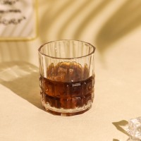 Hoge Kwaliteit Transparante Reliëf Herbruikbare Shot Glazen Bekers Milieuvriendelijk Groothandel Voor Whisky Of Tequila Drinken