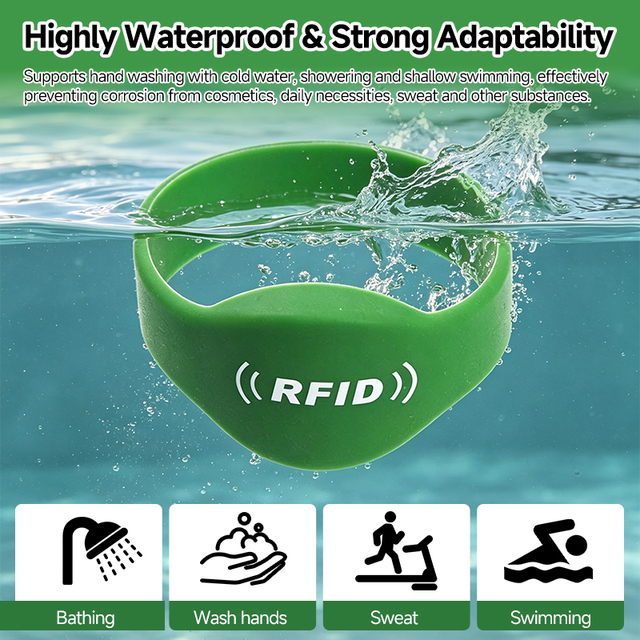 Custom Logo Silicone RFID NFC Wristband Bracelet 13.56MHz Waterproof for Festival Access Control