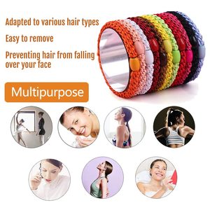 Wholesale Bulk Custom Hair Accessories Colorful Woven Rope Elastic Rubber Hair Band Bead Twist Braid Hair Ties for Women Girl - Product Image 3