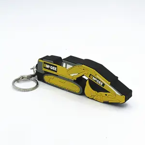 customized digger shaped keychain cute pvc keychains low price shovel shape rubber keychain