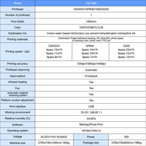 Impresora Digital de Sublimación de Tinta de Gran Formato de 1.8m para Impresión de Telas Industriales de Jersey, Compatible con Epson I3200 - Product Image 2