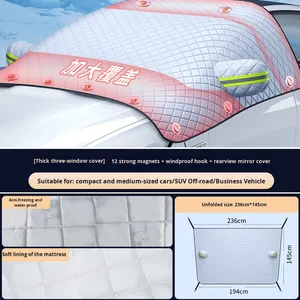 Xe dù để che nắng chống sương giá bìa cho kính chắn gió phía trước và bên cửa sổ mùa đông bên ngoài bên ngoài bìa dù để che nắng phía trước tuyết lá chắn - Product Image 6