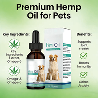 Huile de chanvre premium OEM pour animaux de compagnie, améliore le sommeil, soulage la douleur, oméga 3 6 9, pour chiens et chats, contre l'anxiété