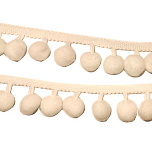 Vendita calda soffice rifiniture in pizzo Pom Pom pizzo bianco 1cm 1.5cm diametro 2cm-prodotto in pizzo ad alta richiesta - Product Image 1