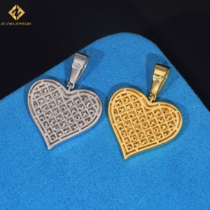 Pendentif Unisexe en Argent 925 Plaqué Or, Certifié GRA, avec Moissanite Cœur Iced Out Style Hip Hop – Expédition Rapide, Stock Local - Product Image 5