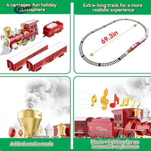 <span class=keywords><strong>Jouets</strong></span> de <span class=keywords><strong>train</strong></span> télécommandés pour enfants, fumée, lumières et sons, ensembles de trains de Noël pour autour de l'arbre, jouet de <span class=keywords><strong>train</strong></span> de Noël - Product Image 5