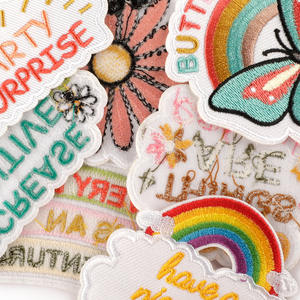 Étiquette brodée <span class=keywords><strong>originale</strong></span> pour ordinateur, patch autocollant DIY pour carnet, accessoires de bagages, vêtements brodés avec motif papillon anglais - Product Image 2