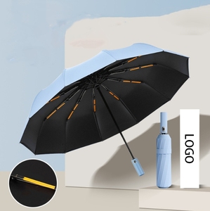 Parapluie Pliant Robuste et Résistant au Vent, Personnalisé avec Logo, Sac en Cuir et Emballage en Coffret Cadeau, Logo Personnalisé - Product Image 4