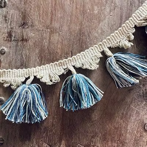 Franges à pompons de haute qualité pour la confection de vêtements et la décoration de vêtements avec des fibres fluides attrayantes et un style de tissu raffiné - Product Image 3