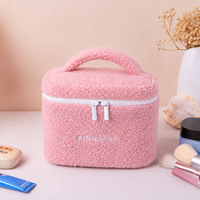 Pochette de maquillage portable matelassée personnalisée avec logo, grande et moelleuse, pour ours en peluche, écologique, résistante à l'eau, pour femmes