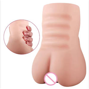 Juguetes Sexuales Masculinos, Vagina Realista de TPE, Copa de Masturbación, Estimulador Manual para Adultos con Diseño de Doble <span class=keywords><strong>Canal</strong></span> - Product Image 3