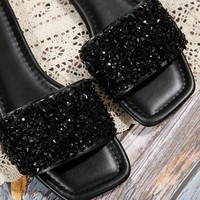 Nouvelles sandales décontractées style été, tendance, à bout carré, plateforme, semelle plate, brillantes, grandes tailles pour femmes