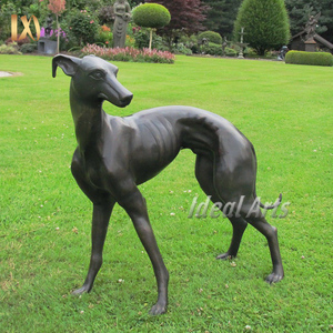 Sculptures de lévriers en bronze grandeur nature style Art déco, statue de chien classique européenne pour extérieur - Product Image 6