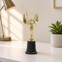Trophée personnalisé Victory Angel avec base noire, trophée de récompense pour cérémonie, sport, reconnaissance d'entreprise, trophée en métal plaqué, souvenir