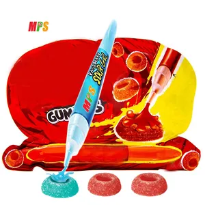 Custom Creative Cute Children's American Sweet and Candy Sour GEL Bonbons Pen with Fruity Gummy