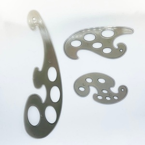 3 Pieces Professional Fashion Drawing Clear Plastic French Curve Pattern Measuring <b>Sewing</b> Tailor Ruler <b>Set</b> - Product Image 5