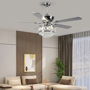 Crystal Ceiling Fan Light With Led Fixed Blade For Living Room Bedroom 5 Year Warranty - Product Image 1