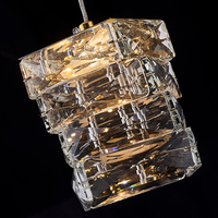 Nouvelle suspension carrée en cristal pour restaurant, éclairage d'îlot de cuisine, chambre d'hôtel, petite suspension de chevet pour la maison