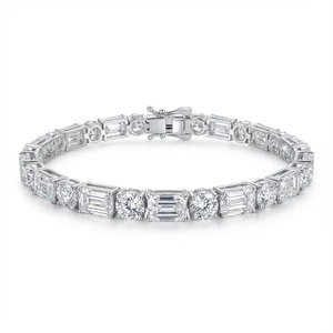 สร้อยข้อมือเพชรทรงกลมและมรกต - ทอง 9k, 14k, 18k - Product Image 4