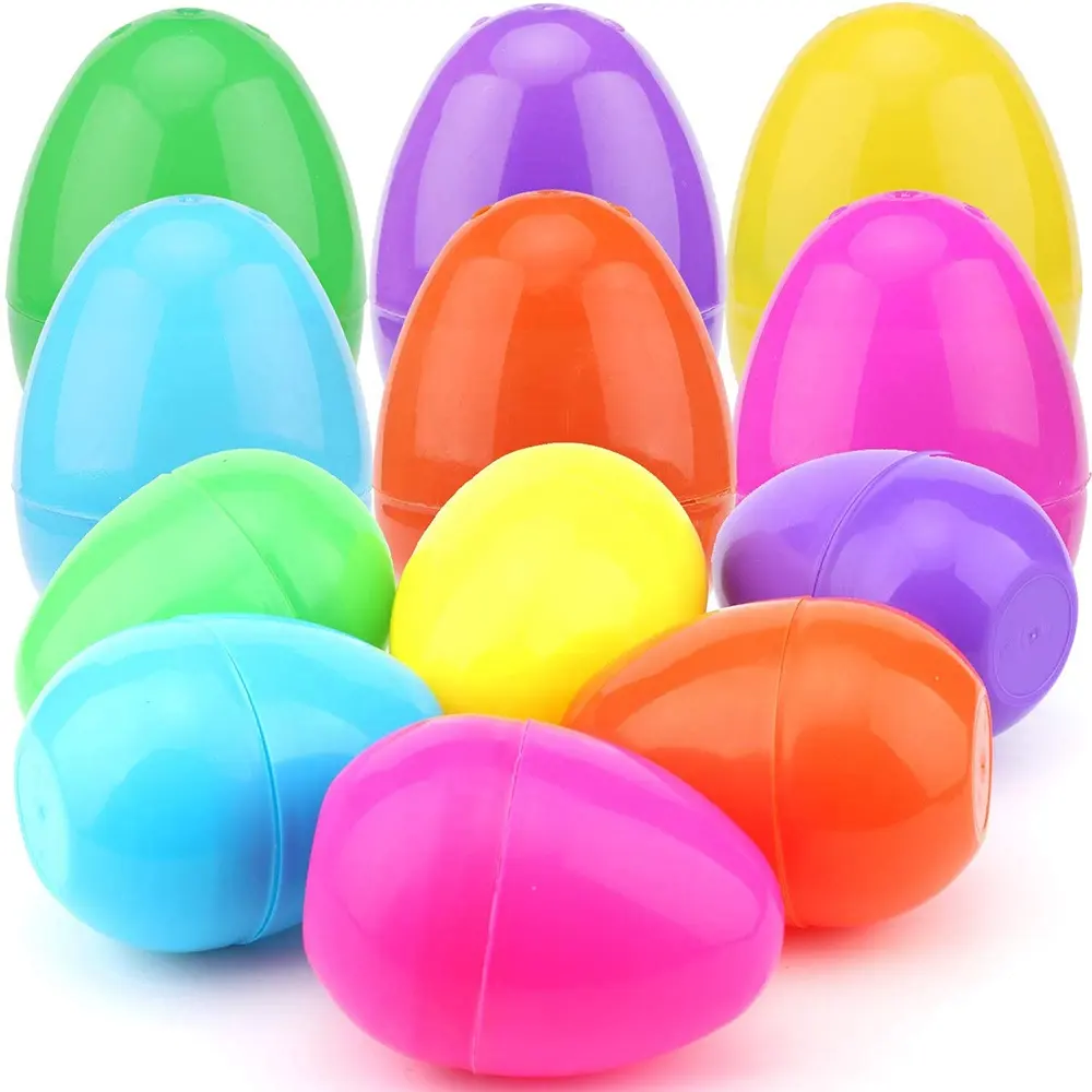 DIY huevos de Pascua con confeti de papel Multicolor colores surtidos cesta de Pascua de huevos de plástico transparente rellenos suministros de fiesta